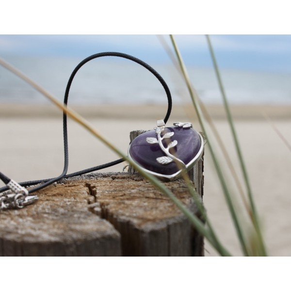  Collier Cœur Améthyste