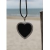  Collier Cœur Obsidienne noir