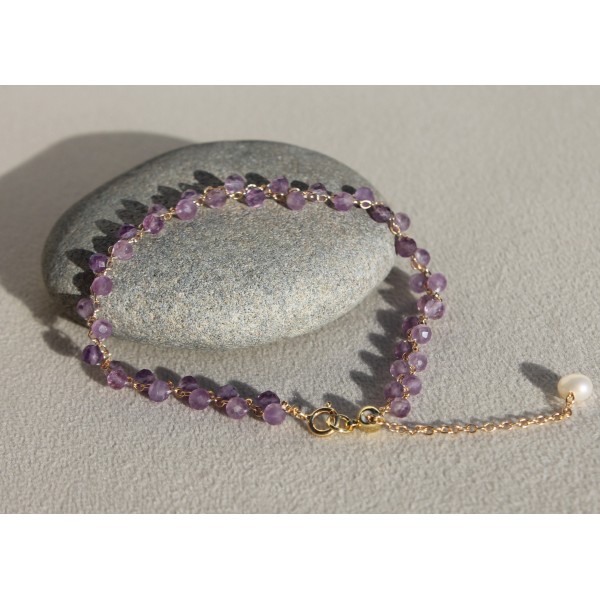 Bracelet tressé en pierre de Jaspe et Tourmaline