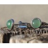  Collier ras de cou aigue marine - pierres boules 8mm