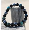 Bracelet de protection pour homme et femme Oeil de tigre et Agate noir