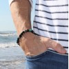 Bracelet de protection pour homme et femme Oeil de tigre et Agate noir
