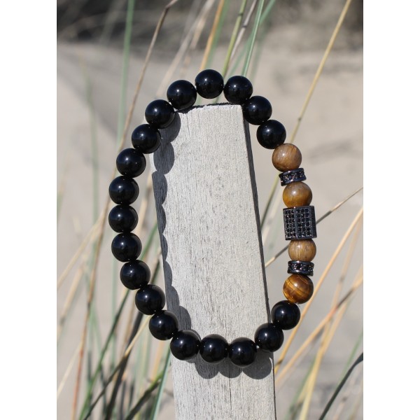Bracelet Onyx & Œil de tigre
