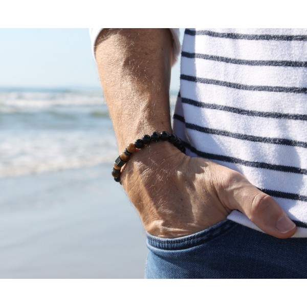 Bracelet Onyx & Œil de tigre