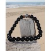 Bracelet en pierre de lune et obsidienne noire