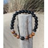 Bracelet "protection" en Obsidienne noire et œil de tigre