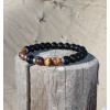 Bracelet "protection" en Obsidienne noire et œil de tigre