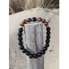 Bracelet "protection" en Obsidienne noire et œil de tigre