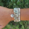 Bracelet mala lotus en pierre d'Amazonite