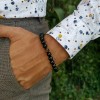 Bracelet pour homme Oeil de tigre, Onyx noir