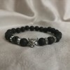 Bracelet pour homme panthère en Pierre de lave