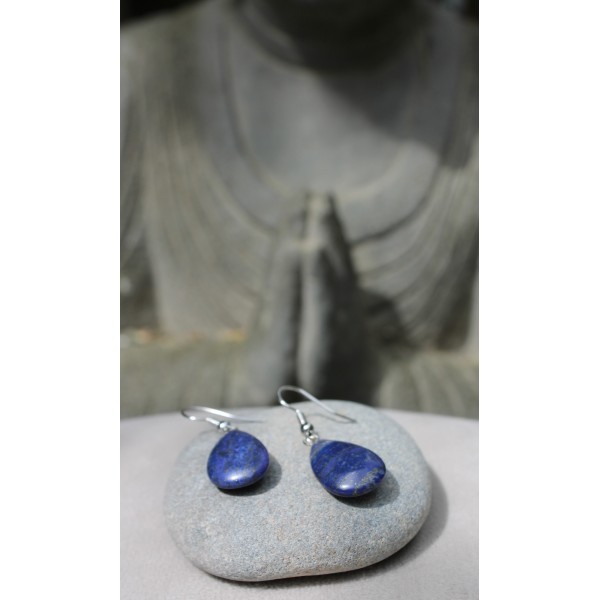 Boucles d'oreilles "goutte" en pierre de lapis-lazuli