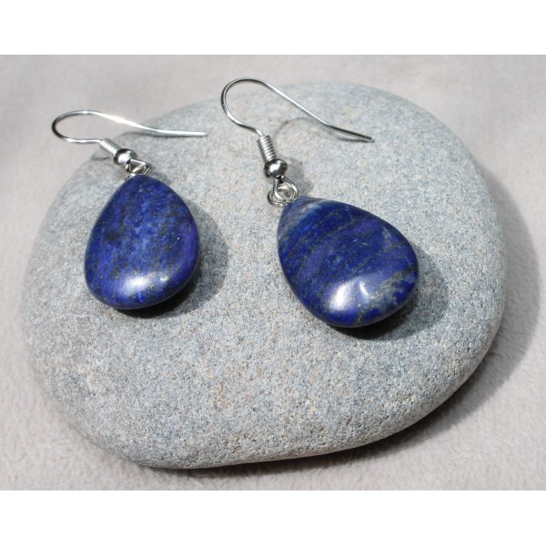 Boucles d'oreilles "goutte" en pierre de lapis-lazuli