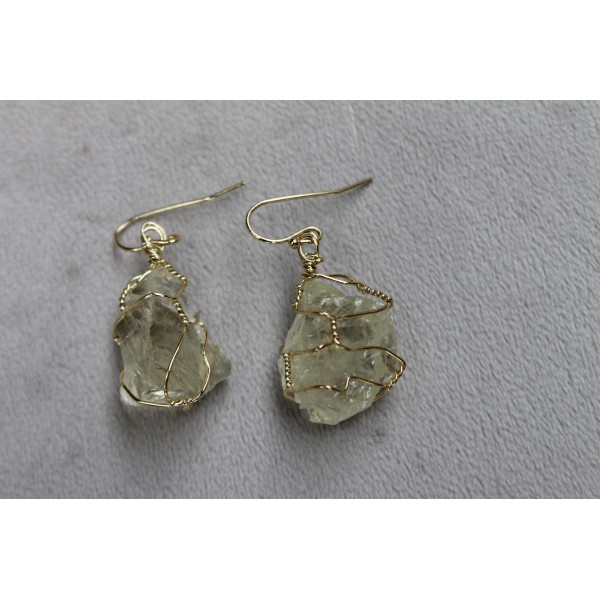 Boucles d'oreilles "goutte" en pierre d'Améthyste