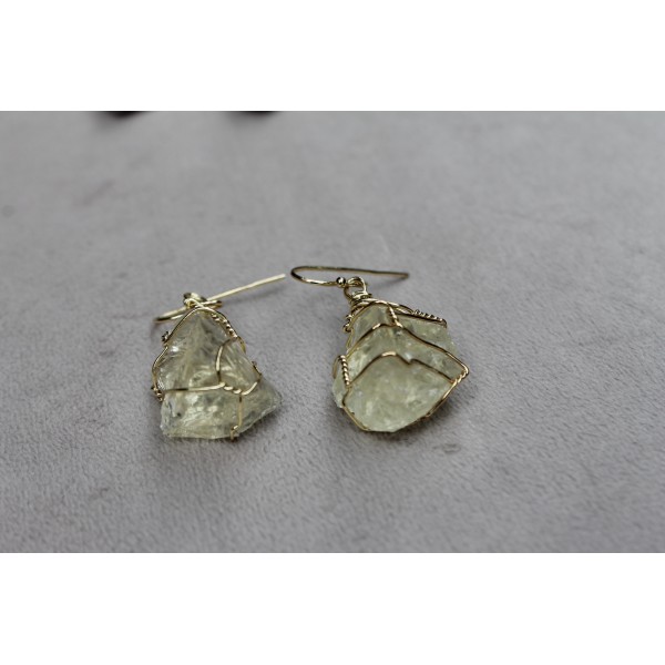 Boucles d'oreilles "goutte" en pierre d'Améthyste