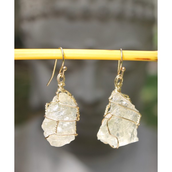 Boucles d'oreilles "goutte" en pierre d'Améthyste