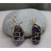 Boucles d'oreilles "goutte" en pierre d'Améthyste