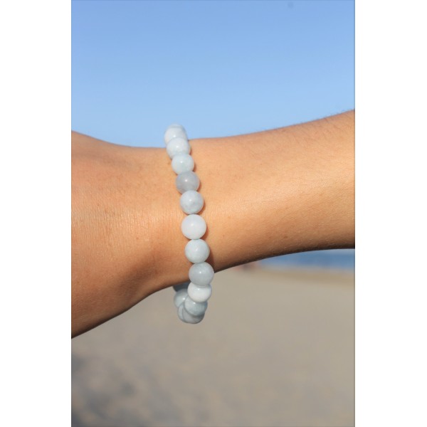 Bracelet "Bonheur" en Aigue Marine
