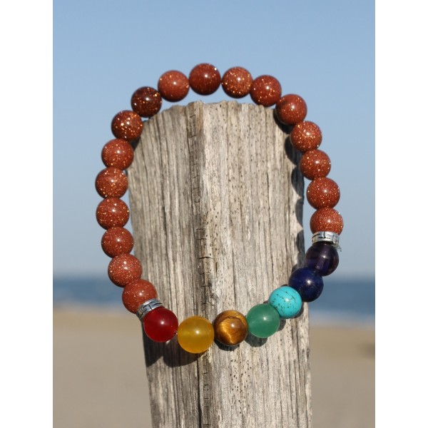 Bracelet "Bonheur" en Aigue Marine