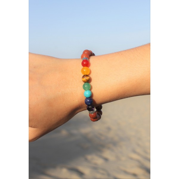 Bracelet "Bonheur" en Aigue Marine