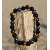 Bracelet oeil de tigre, labradorite, jaspe et crâne
