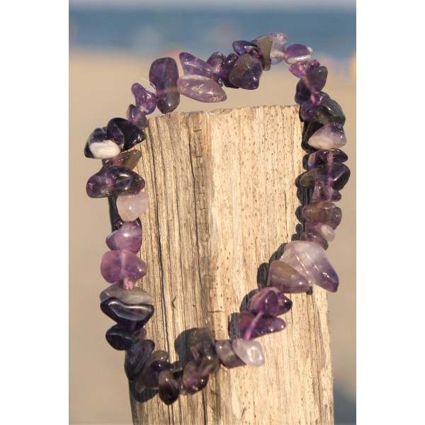 Bracelet "Amour et Sagesse" en pierre d'Améthyste